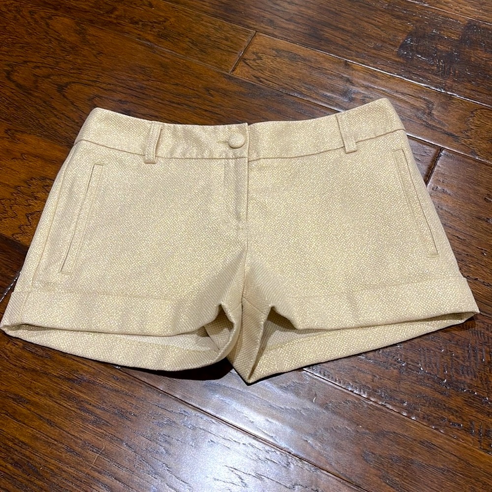 EXPRESS Gold metallic short